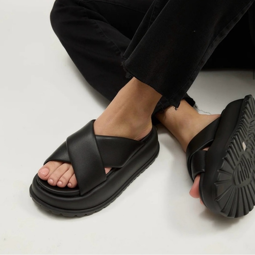 LONZA Ramona Black Flat Sandal Women’s US size 9